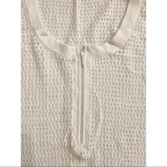 Cache White Mesh Sleeveless Top with Rhinestone Zipper - size L - Picture 4 of 5